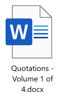 A word document with the words quotations in it.