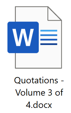 A word document with the words quotations-volume 3 of 2 0.