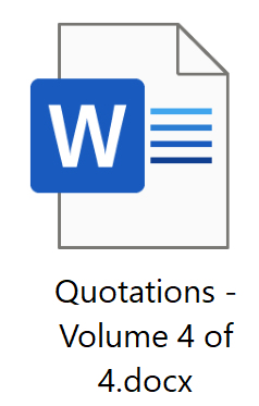 A word document with the words quotations in it.