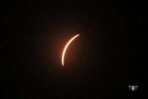 A partial solar eclipse is seen in this picture.