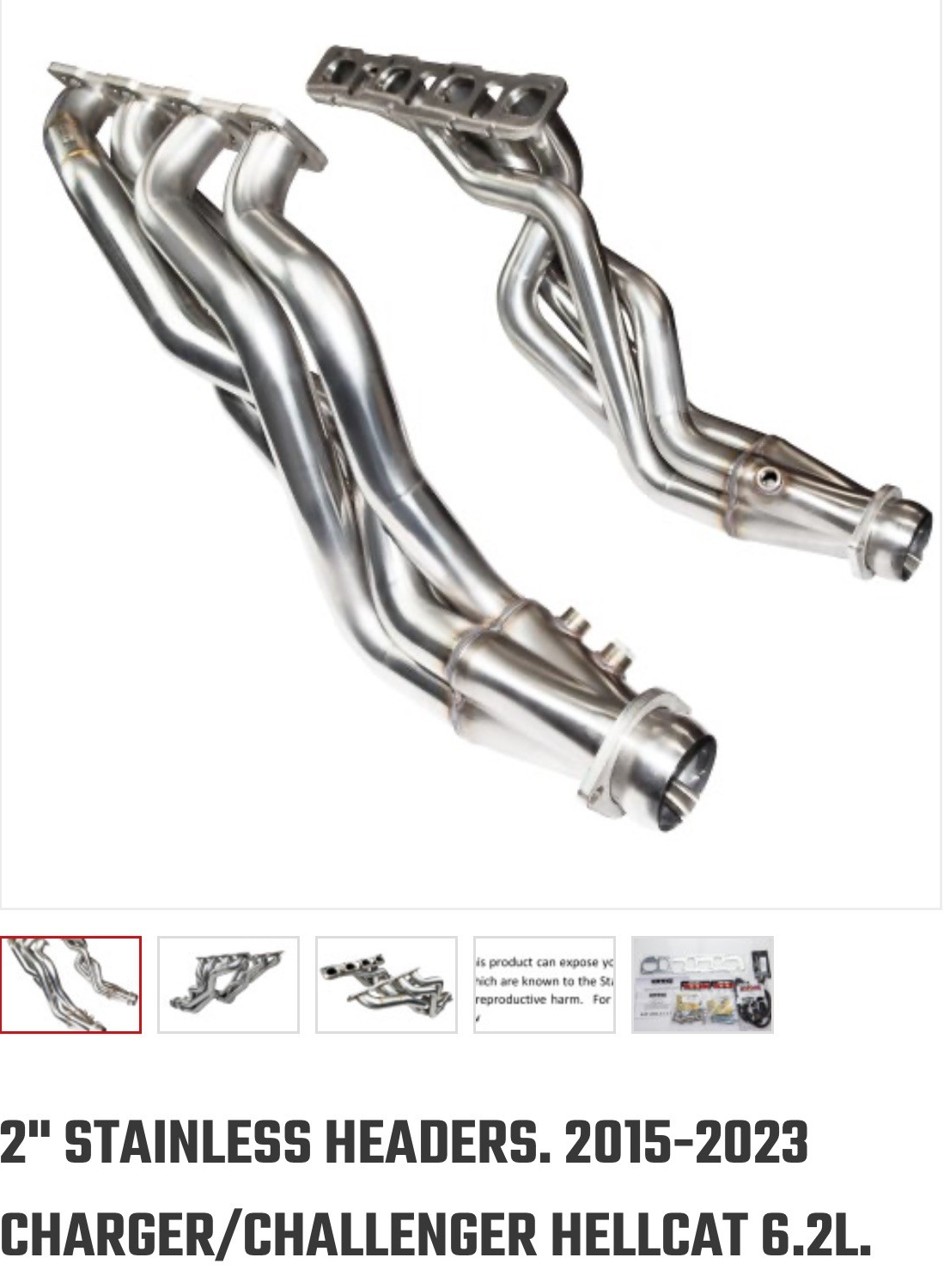 A pair of long-tube headers are shown.